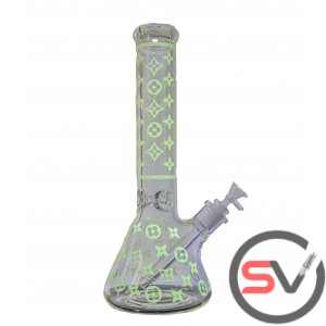 DESIGNER SYMBOL GLASS PIPE 14inch (GLOW IN DARK)